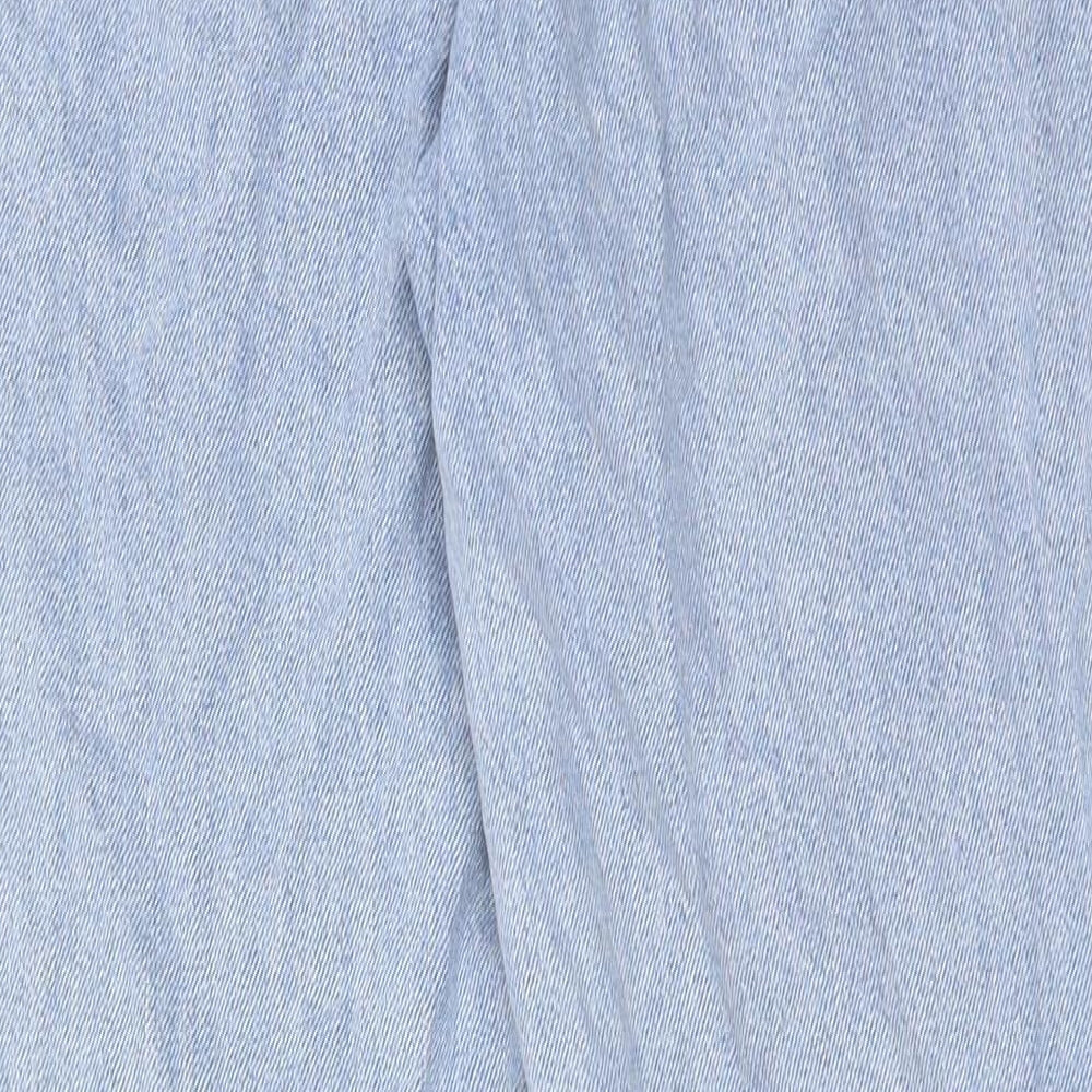 Denim & Co. Womens Blue Cotton Tapered Jeans Size 8 L30 in Regular Zip