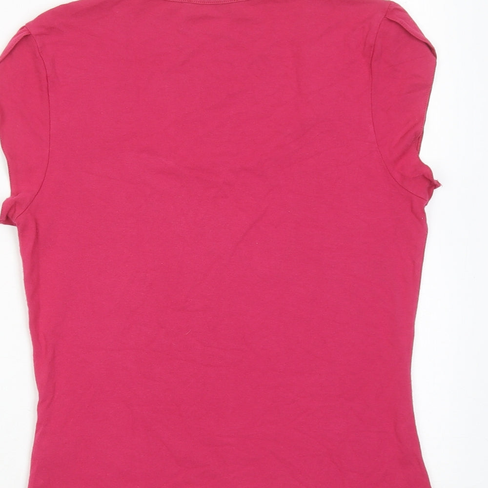 Womens UK Size S Precis Pink Basic T-Shirt