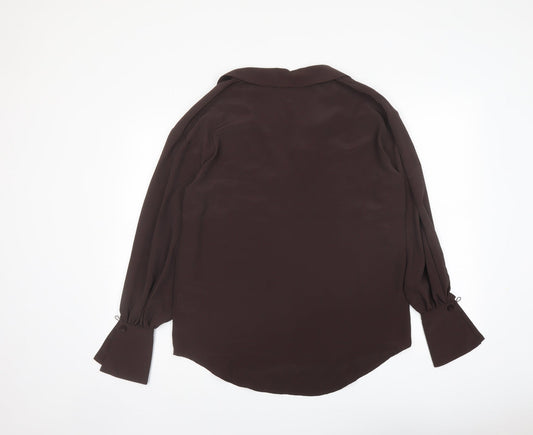 Womens UK Size 8 ASOS Brown Basic Button-Up