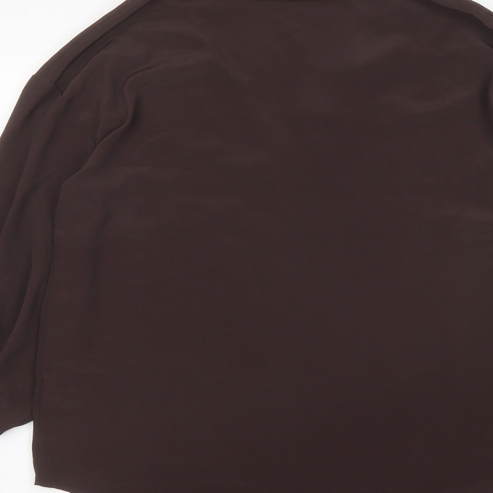 Womens UK Size 8 ASOS Brown Basic Button-Up