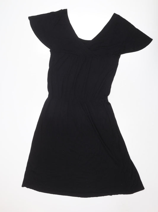 Monsoon Womens Black Modal A-Line Size 12 Scoop Neck Pullover