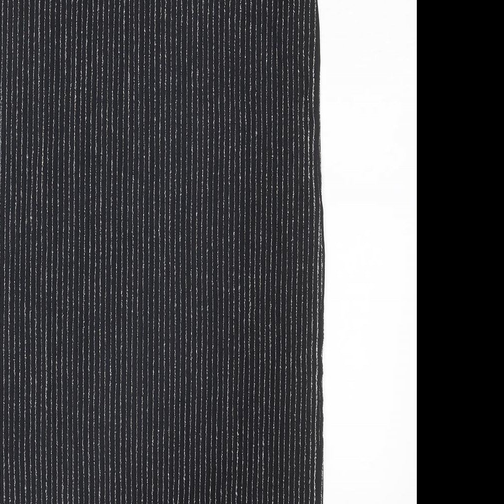 H&M Womens Black Striped Polyester Straight & Pencil Skirt Size S