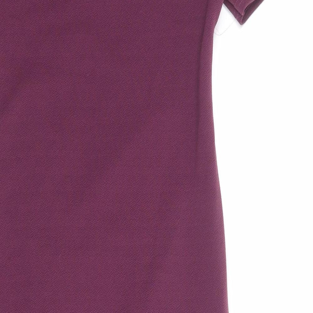 PRETTYLITTLETHING Womens Purple Polyester Shift Size 12 V-Neck Pullover