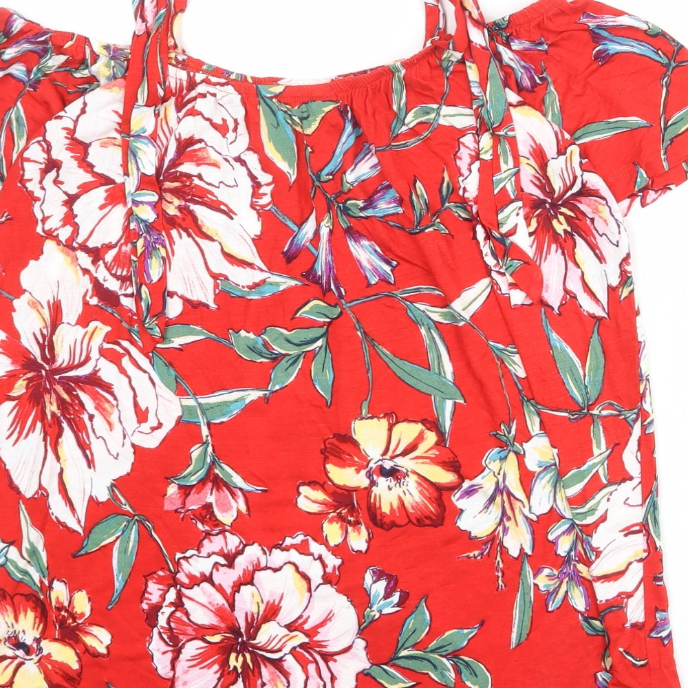Womens UK Size 8 Dorothy Perkins Red Basic Blouse