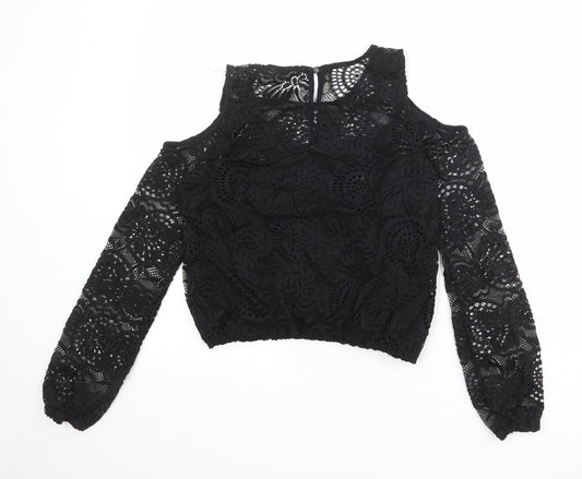 Womens UK Size XS Hollister Black Basic Blouse