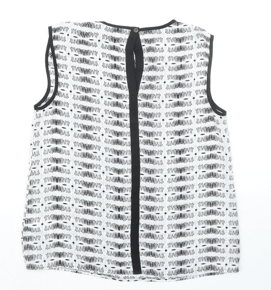 Womens UK Size 10 Warehouse White Basic Blouse