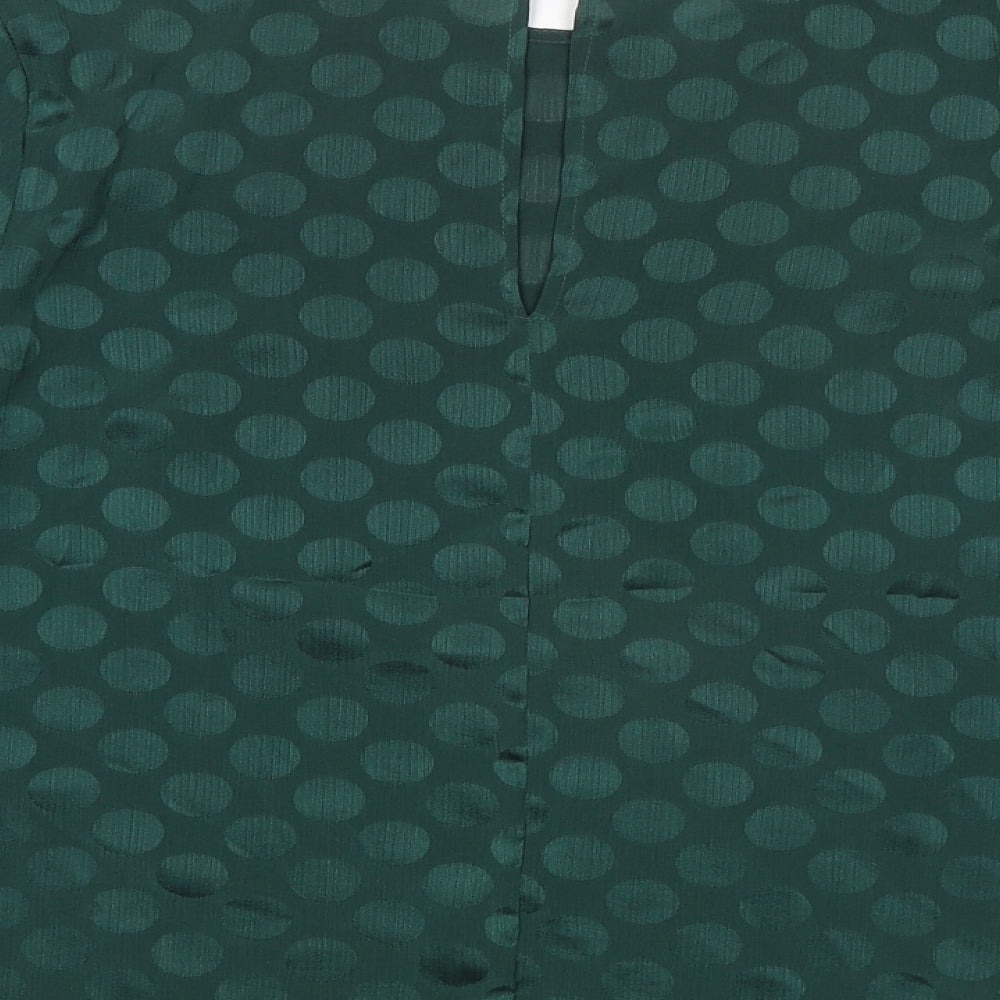 Womens UK Size 10 Warehouse Green Basic Blouse