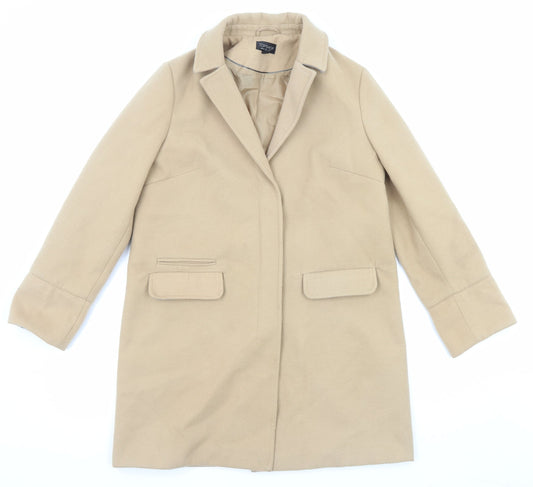 Womens UK Size 10 Topshop Beige Overcoat