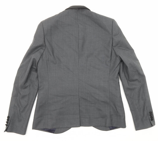 Mens UK Size 42 Topman Regular Grey Suit Tuxedo