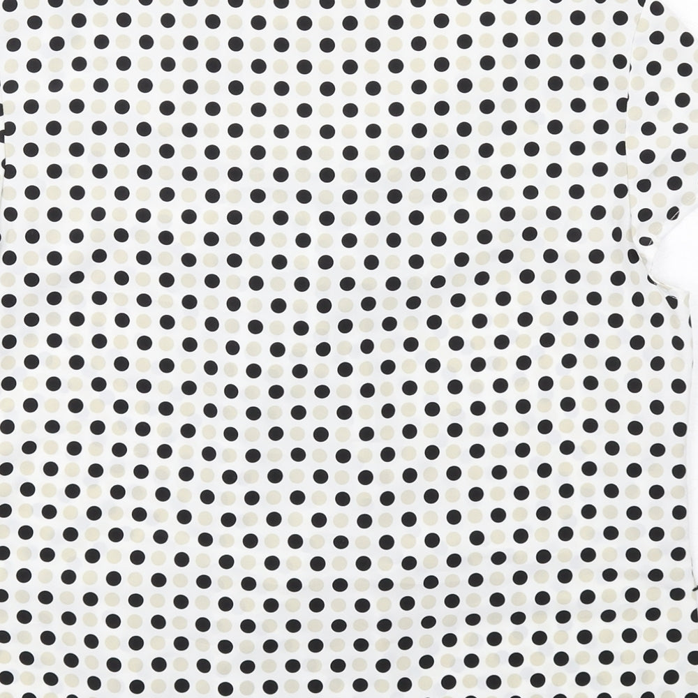 Precis Womens Multicoloured Polka Dot Polyester Basic Blouse Size 12 Boat Neck - Pleat Front Detail