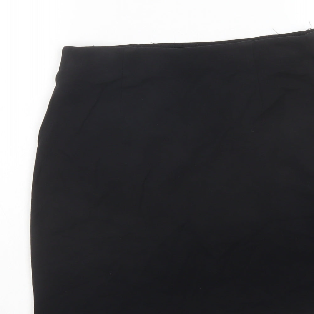 Marks and Spencer Womens Black Viscose A-Line Skirt Size 8