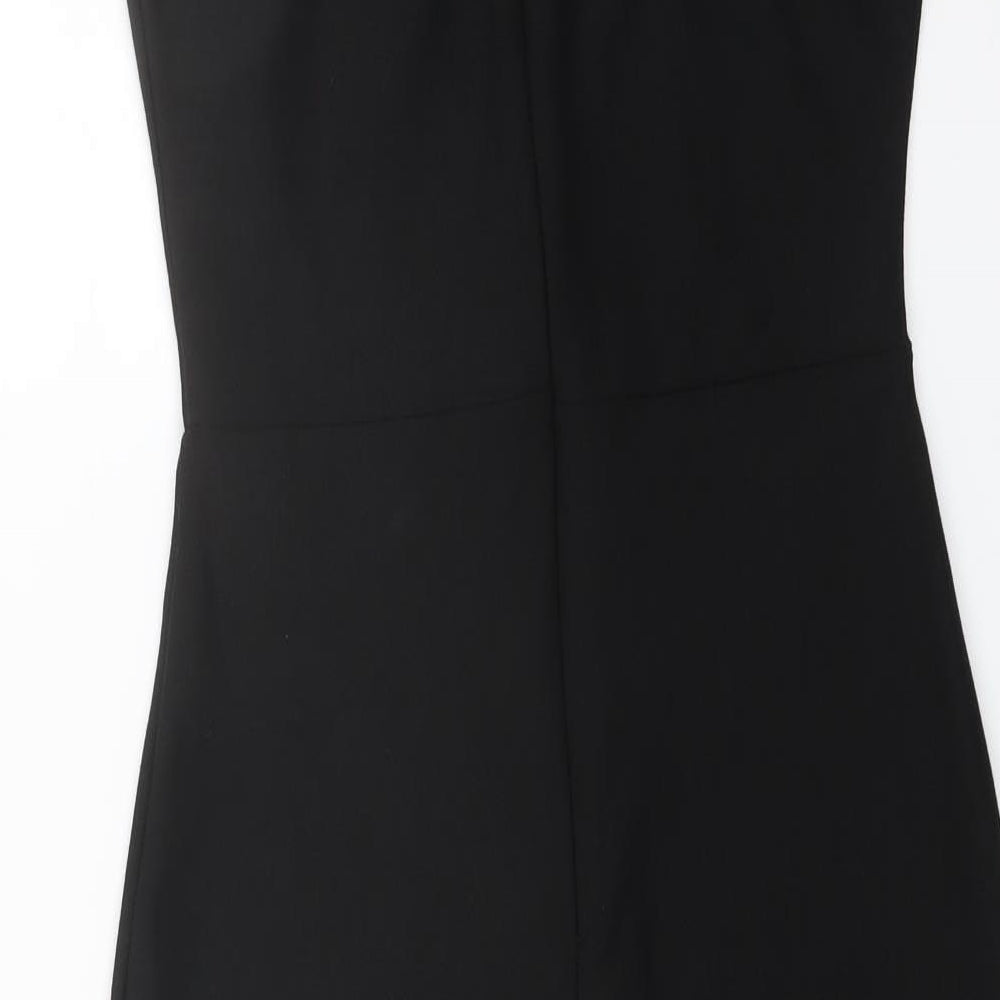 Boohoo Womens Black Polyester Bodycon Size 10 Halter Zip