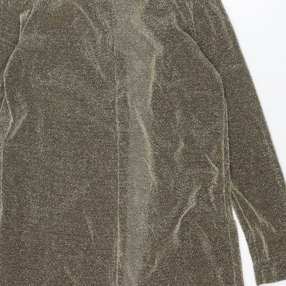 QED London Womens Gold Overcoat Coat Size M