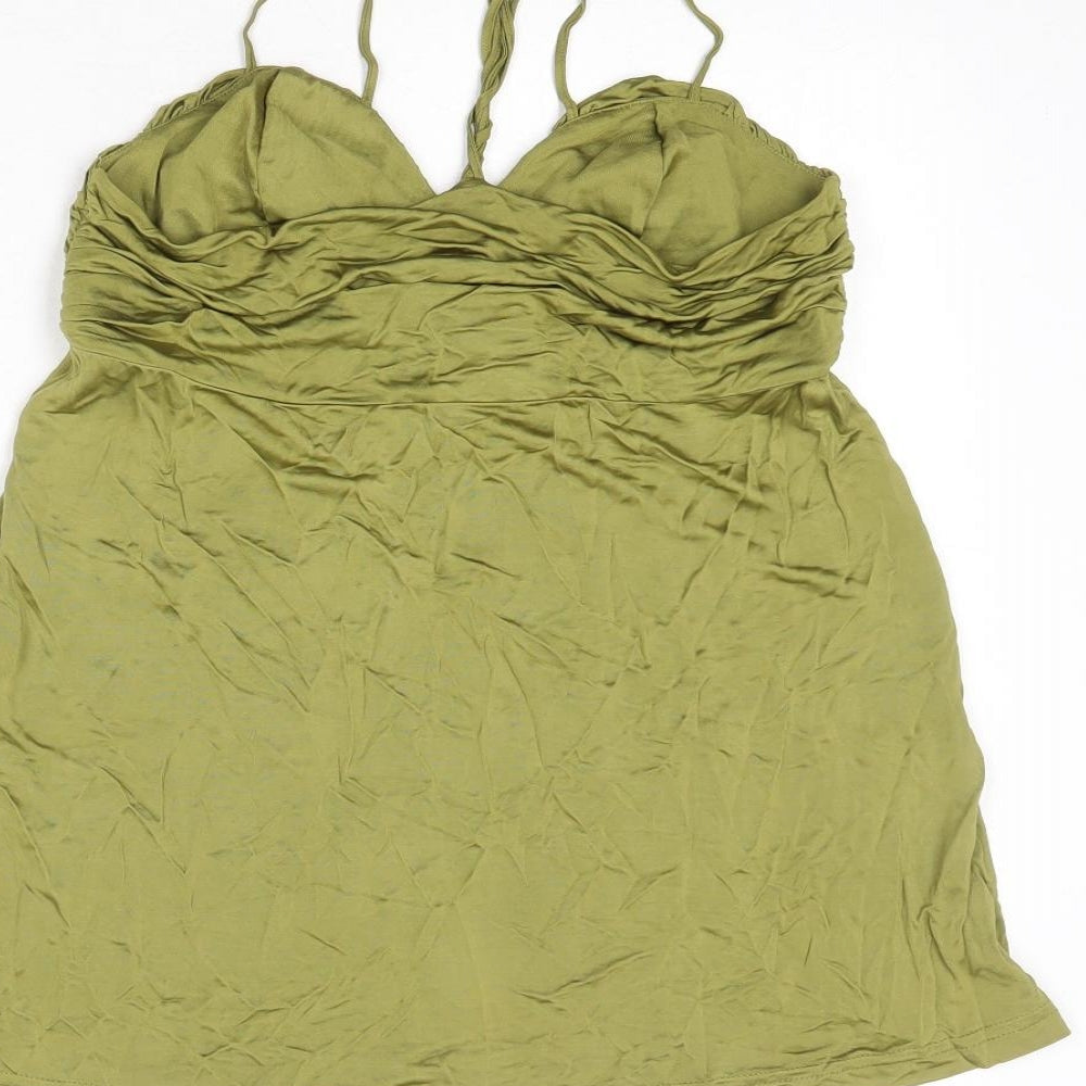 Womens UK Size 12 H&M Green Basic Tank