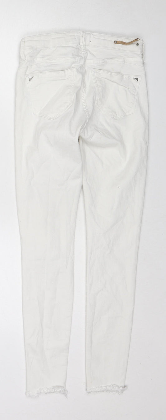 River Island Womens White Cotton Skinny Jeans Size 8 L27 in Regular Zip