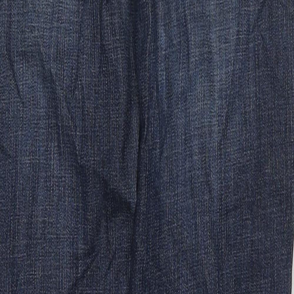 Indigo Womens Blue Cotton Straight Jeans Size 10 L32 in Regular Button