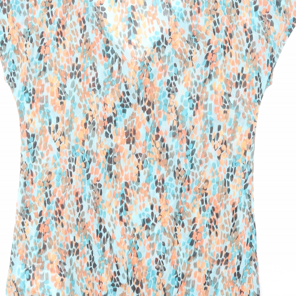 Mexx Womens Multicoloured Geometric Polyester Basic Blouse Size L V-Neck