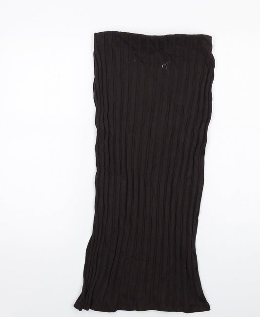 Marks and Spencer Womens Brown Polyester Bandage Skirt Size 8