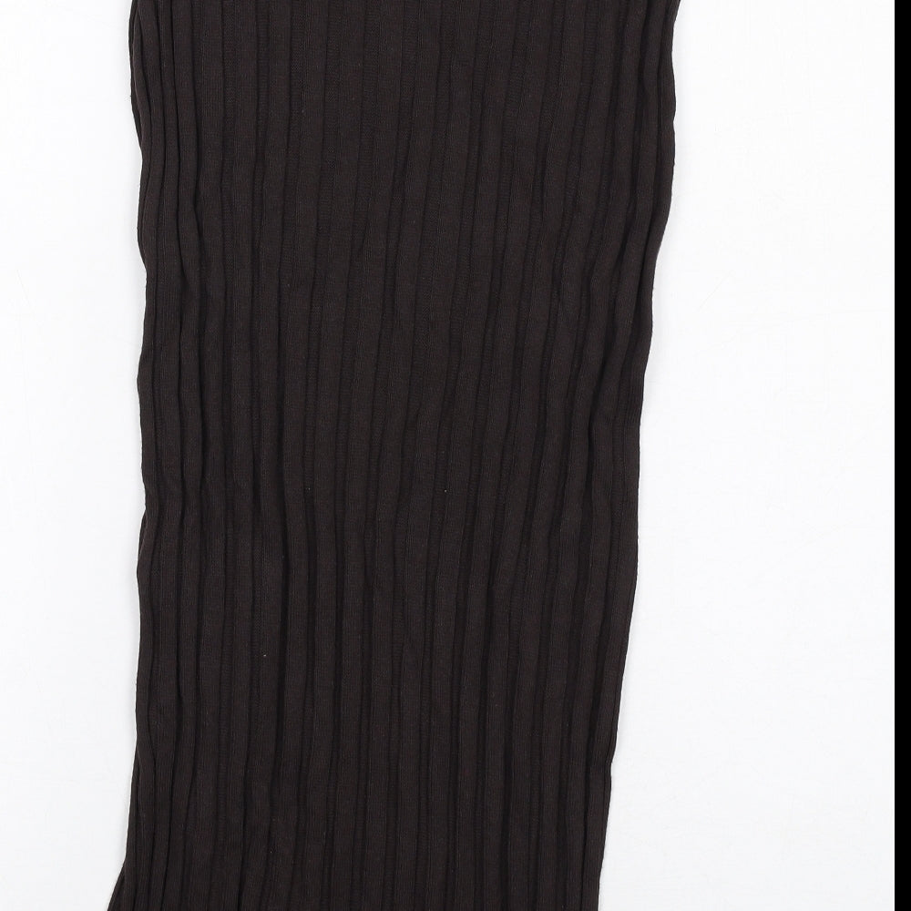 Marks and Spencer Womens Brown Polyester Bandage Skirt Size 8