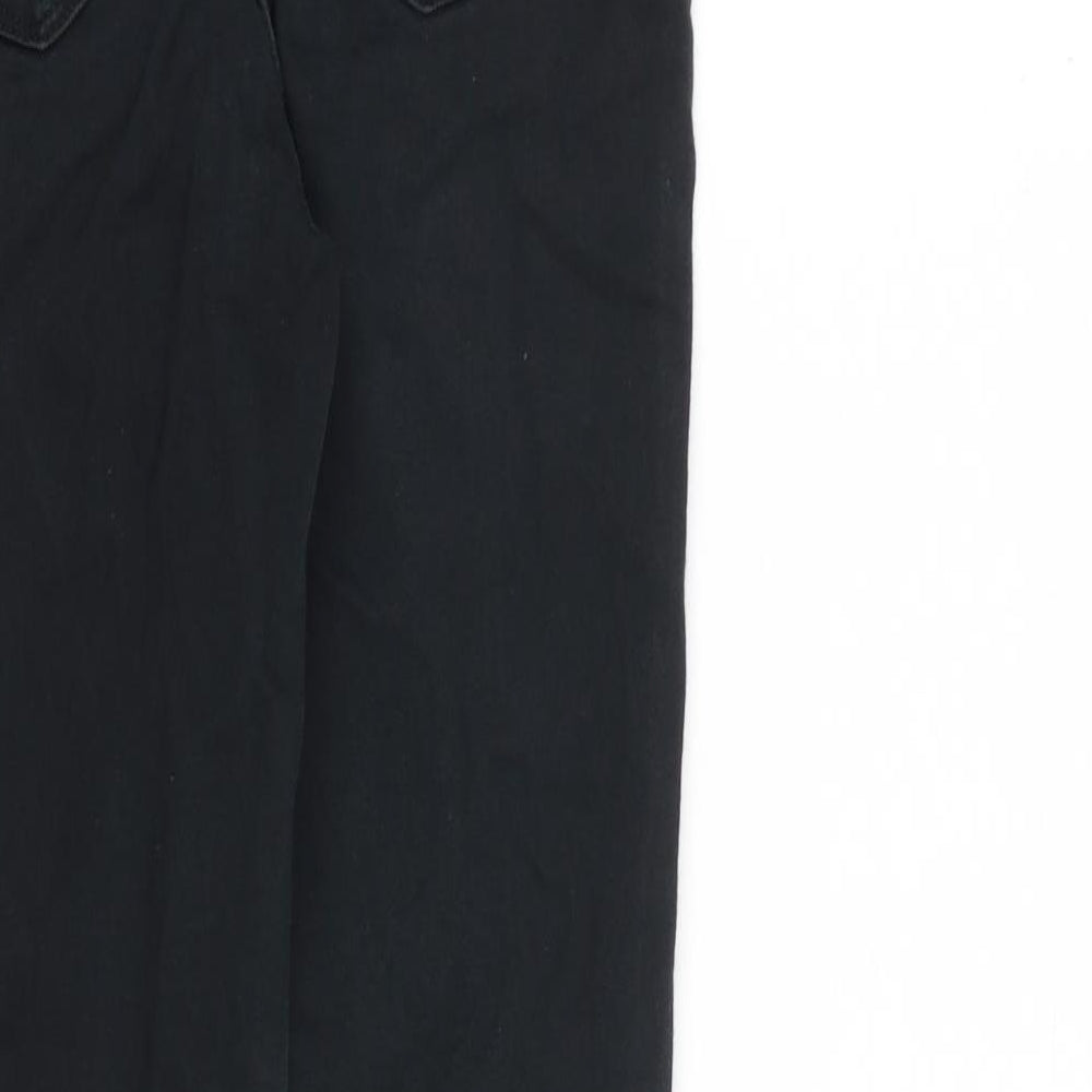NEXT Womens Black Cotton Skinny Jeans Size 10 L28 in Slim Zip