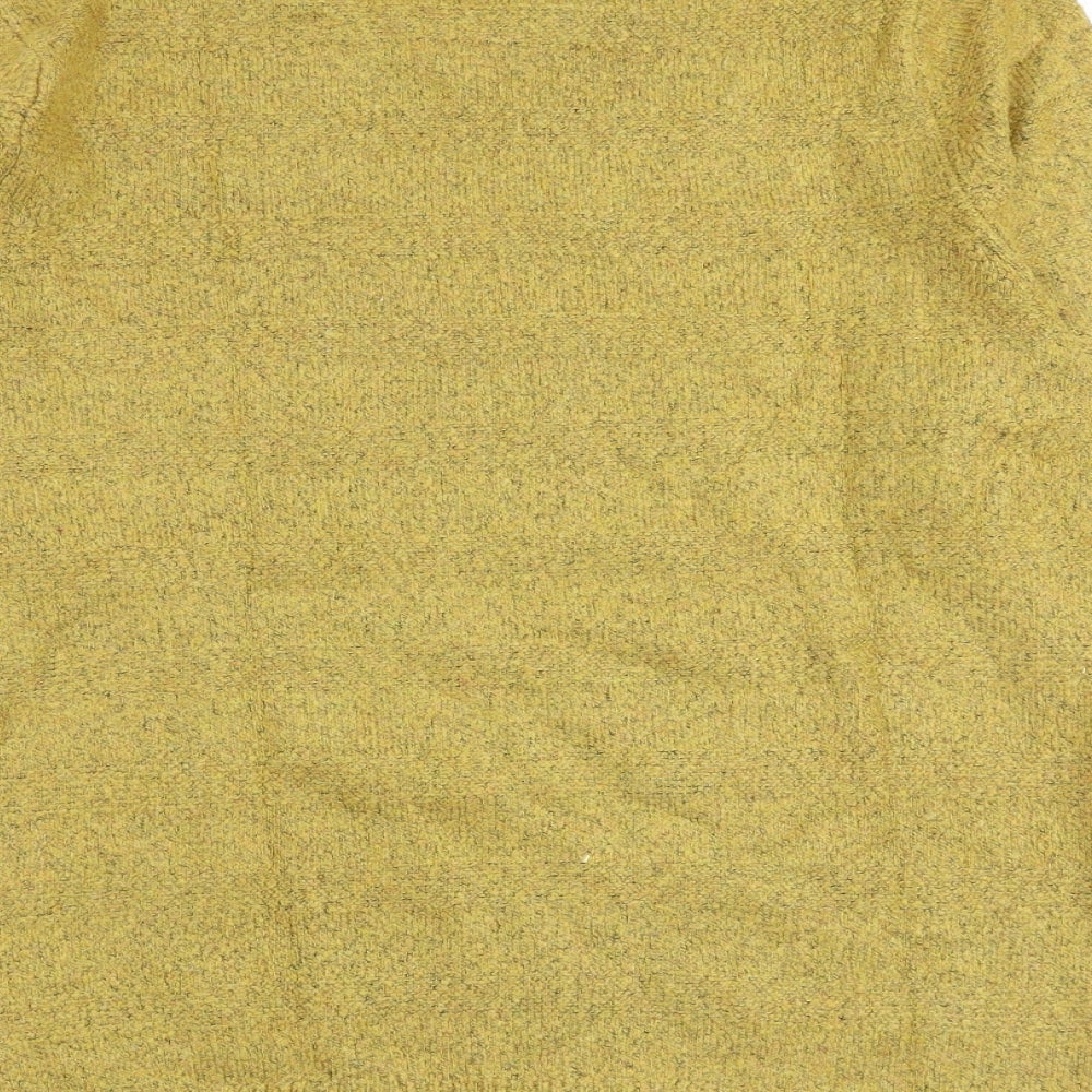 Marks and Spencer Mens Yellow Round Neck Acrylic Pullover Jumper Size L Long Sleeve