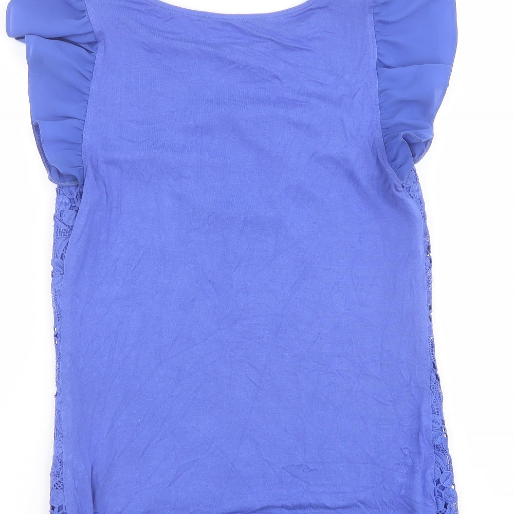 Womens UK Size XS Oasis Blue Basic Blouse