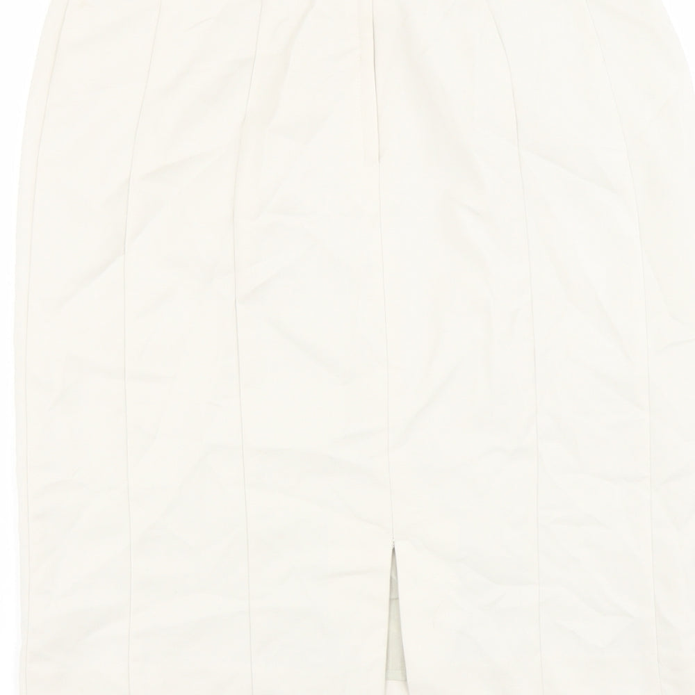 H&M Womens Beige Polyester Straight & Pencil Skirt Size 12 Zip