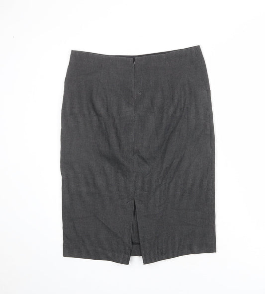 NEXT Womens Grey Geometric Polyester Bandage Skirt Size 10 Zip