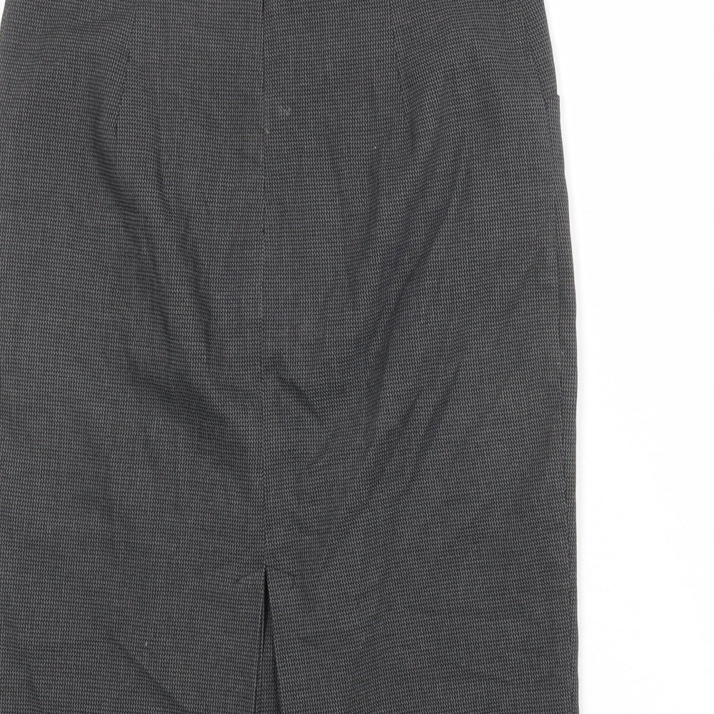 NEXT Womens Grey Geometric Polyester Bandage Skirt Size 10 Zip