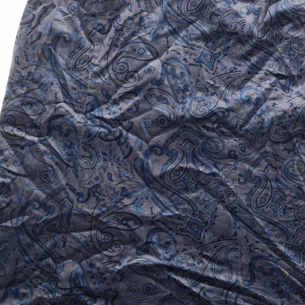 Cotswold Collections Womens Blue Plaid Cotton A-Line Skirt Size 18 Zip