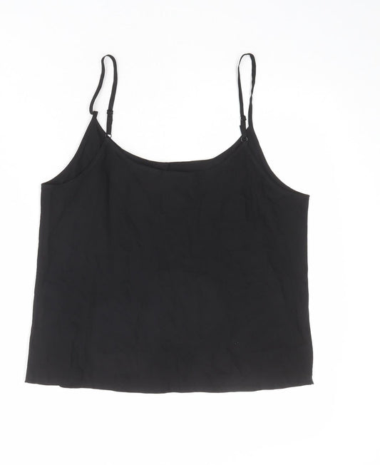 Jack Wills Womens Black Polyester Camisole Tank Size 12 Round Neck