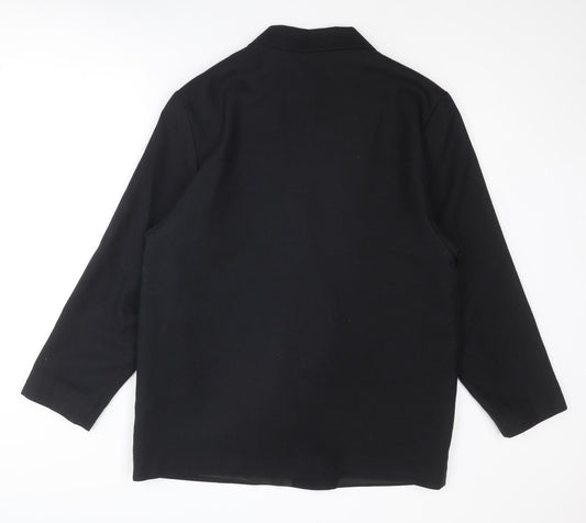 Back view of C&A women’s black cotton jacket suit jacket, size UK 18