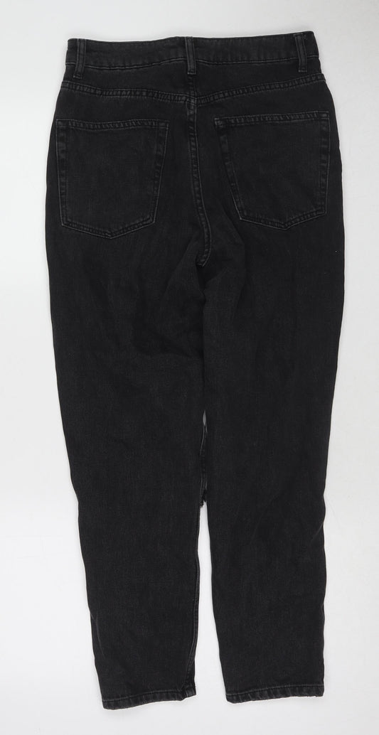 Topshop Womens Black Cotton Tapered Jeans Size 28 in L30 in Regular Zip