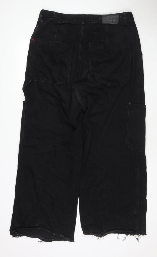 BDG Womens Black Cotton Wide-Leg Jeans Size 31 in L29 in Regular Zip - Cargo