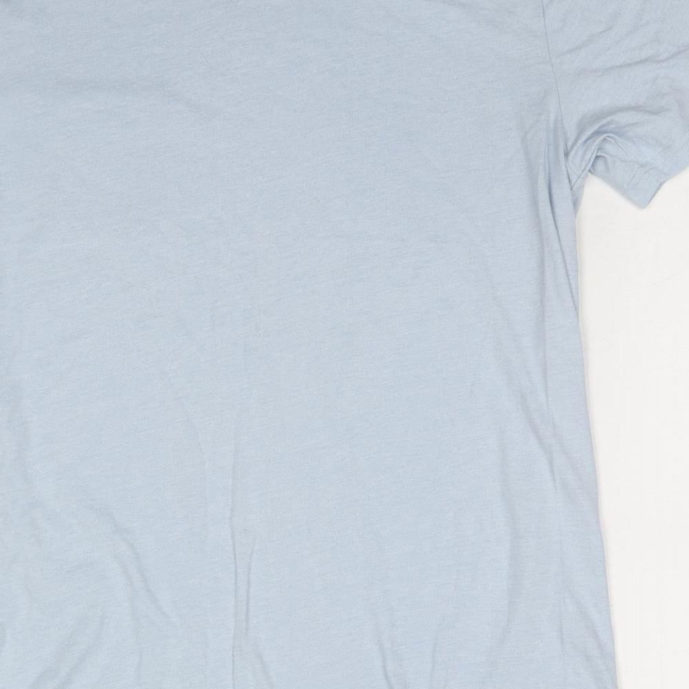 Maine Mens Blue Cotton T-Shirt Size M Round Neck