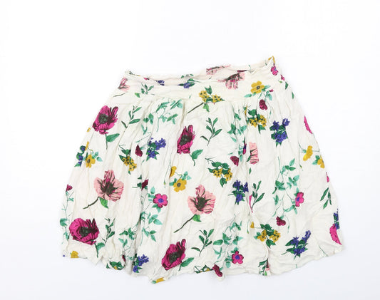 Old Navy Womens Ivory Floral Viscose A-Line Skirt Size M