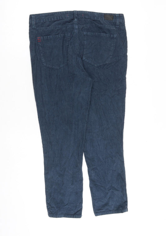 BDG Womens Blue Cotton Cropped Trousers Size 30 in L25 in Regular Zip