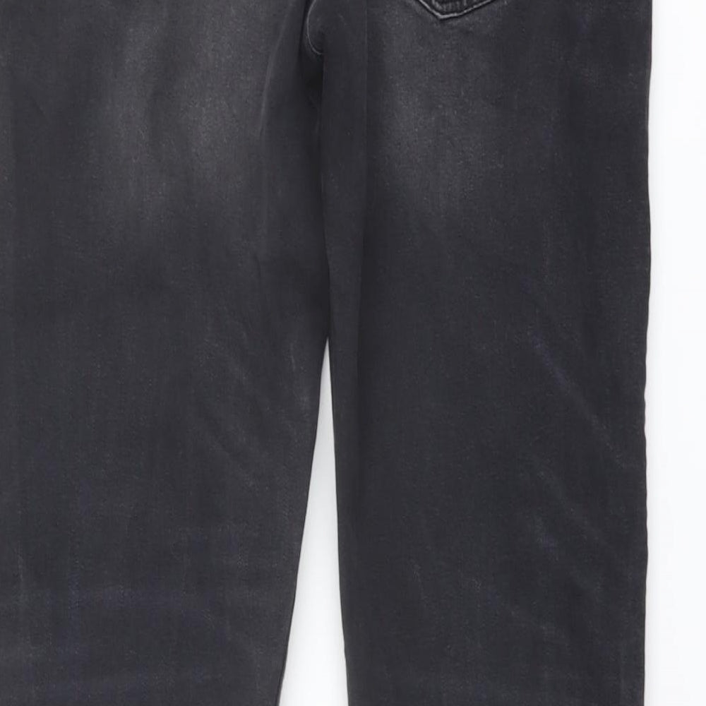 Lincoln Mens Grey Cotton Straight Jeans Size 34 in L29 in Slim Button