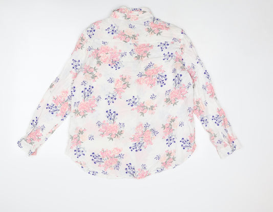 Divided by H&M Womens Multicoloured Floral Viscose Basic Button-Up Size 14 Collared