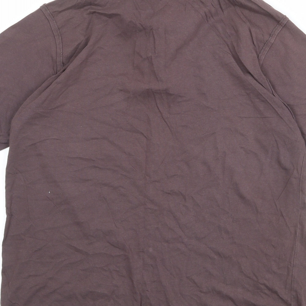 Blue Harbour Mens Brown 100% Cotton Polo Size M Collared Button