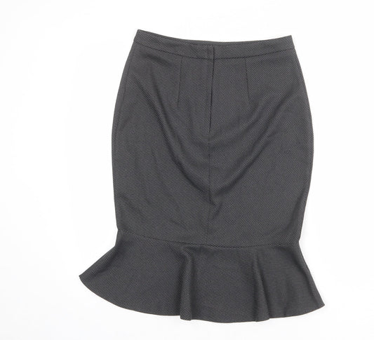 Dorothy Perkins Womens Grey Geometric Polyester Trumpet Skirt Size 10 Zip