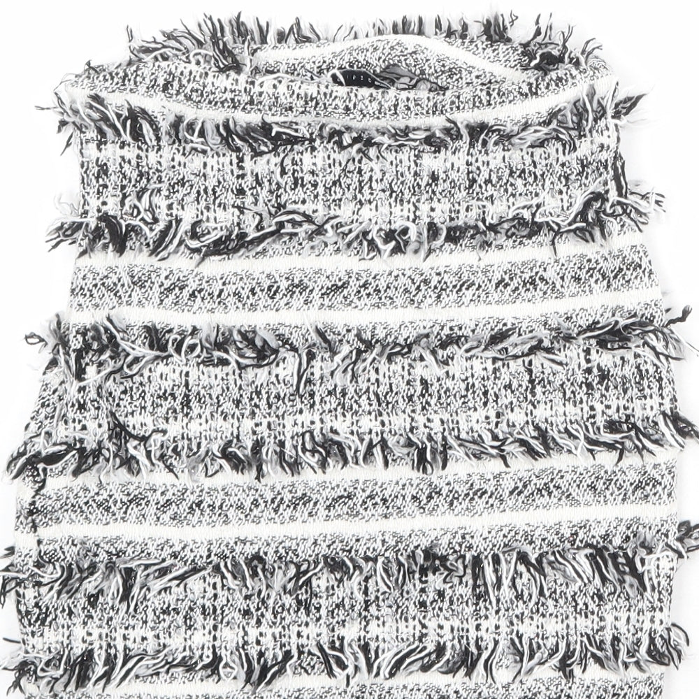 ASOS Womens White Cotton A-Line Skirt Size 6 Zip