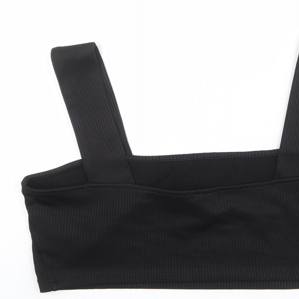 Divided by H&M Womens Black Polyester Cropped Tank Size M Square Neck