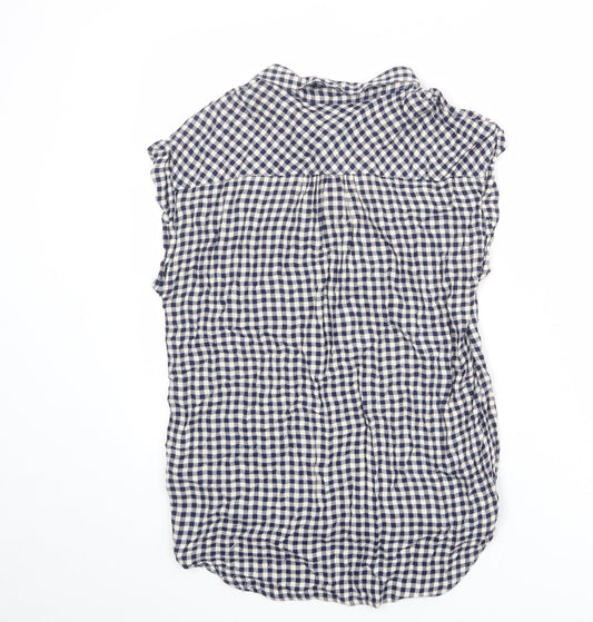 Womens UK Size 8 NEXT Blue Basic Button-Up