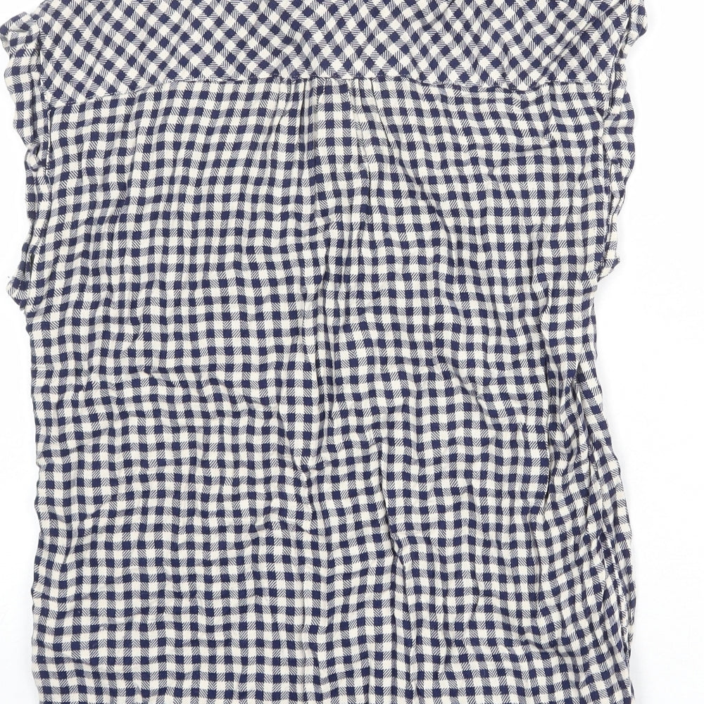 Womens UK Size 8 NEXT Blue Basic Button-Up