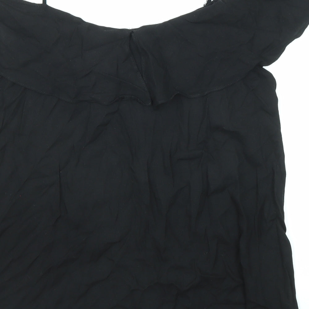Womens UK Size 12 River Island Black Basic Blouse