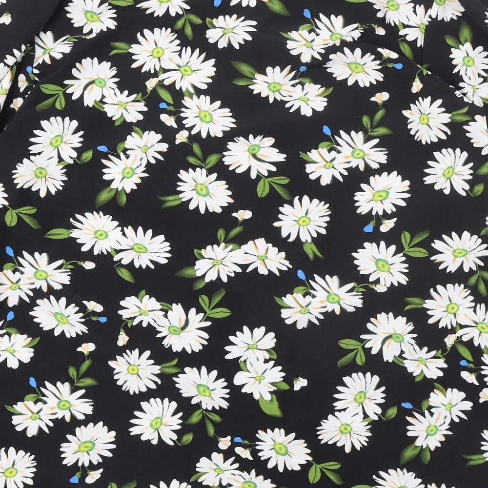 Womens UK Size 14 Missguided Black Basic Button-Up