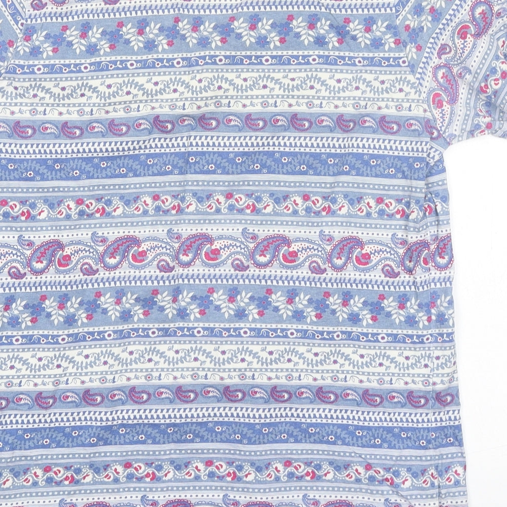 EWM Womens Multicoloured Paisley 100% Cotton Basic T-Shirt Size 10 V-Neck