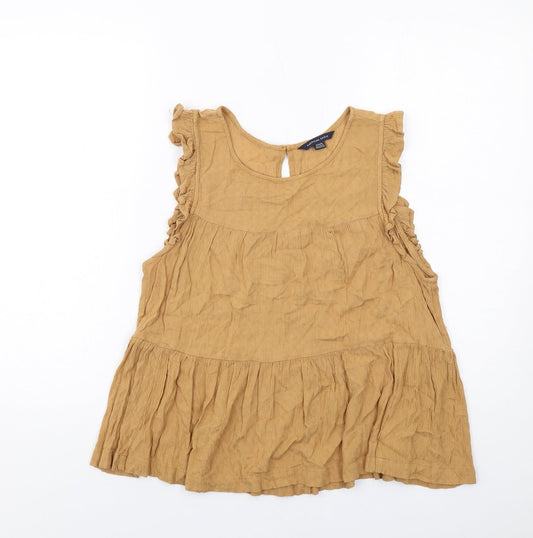 Womens UK Size M American Eagle Outfitters Beige Basic Tank
