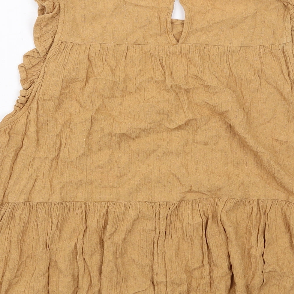 Womens UK Size M American Eagle Outfitters Beige Basic Tank